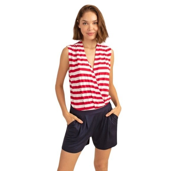 NWOT Trina Turk | Red White & Blue Giselle Romper XXL - Picture 3 of 10